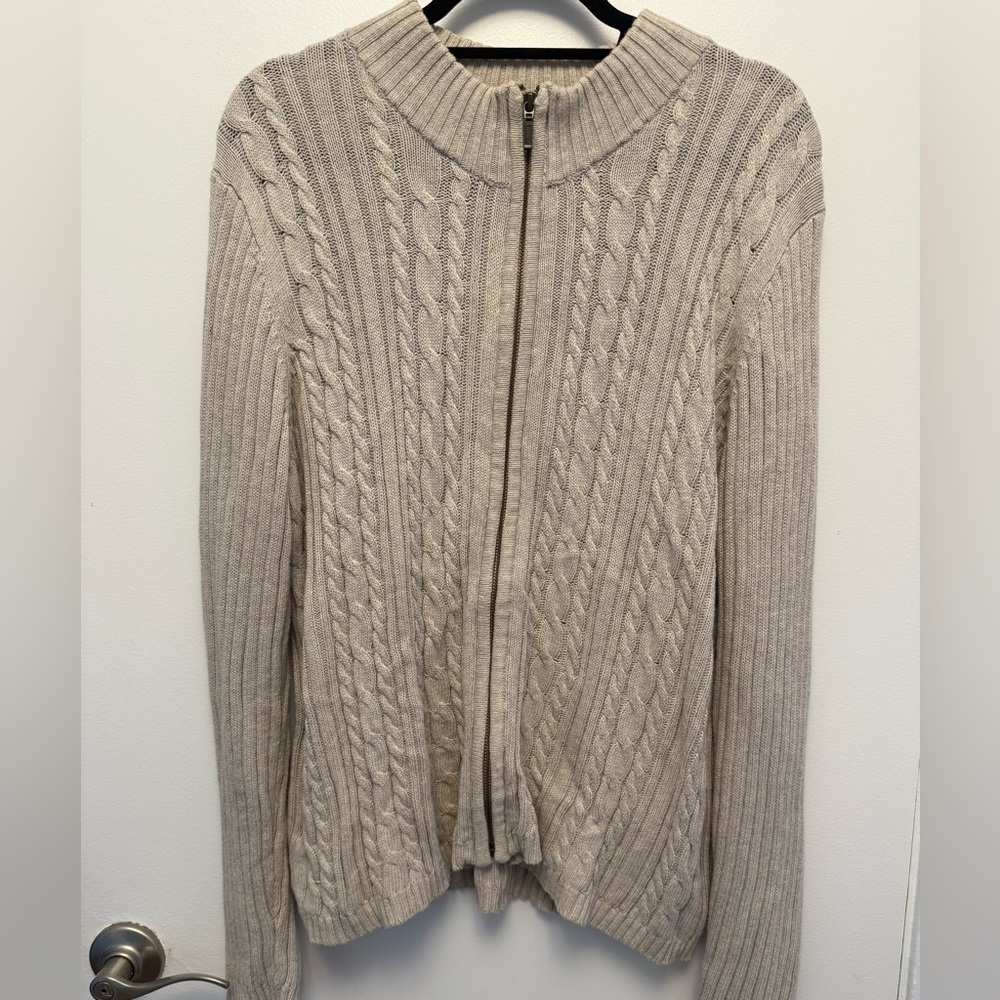 Studio Works Beige Cable Knit Cardigan